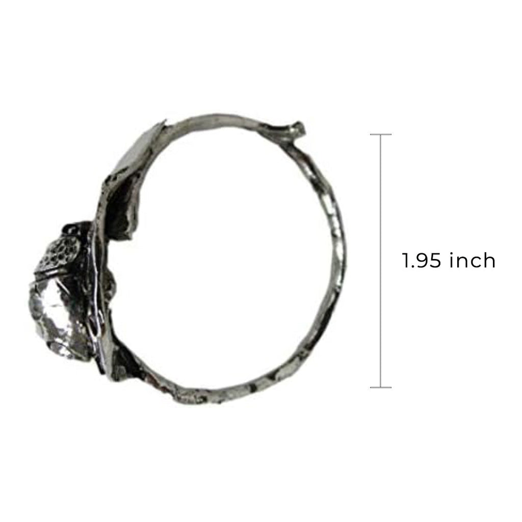 Napkin Rings in Silver Nickel Finish Ladybug Design - Set of 4