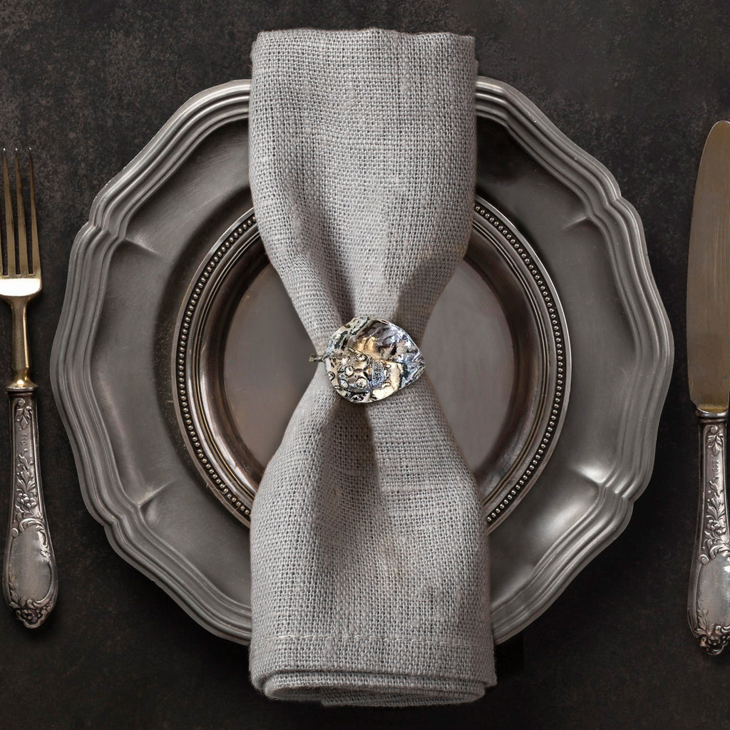 Napkin Rings in Silver Nickel Finish Ladybug Design - Set of 4