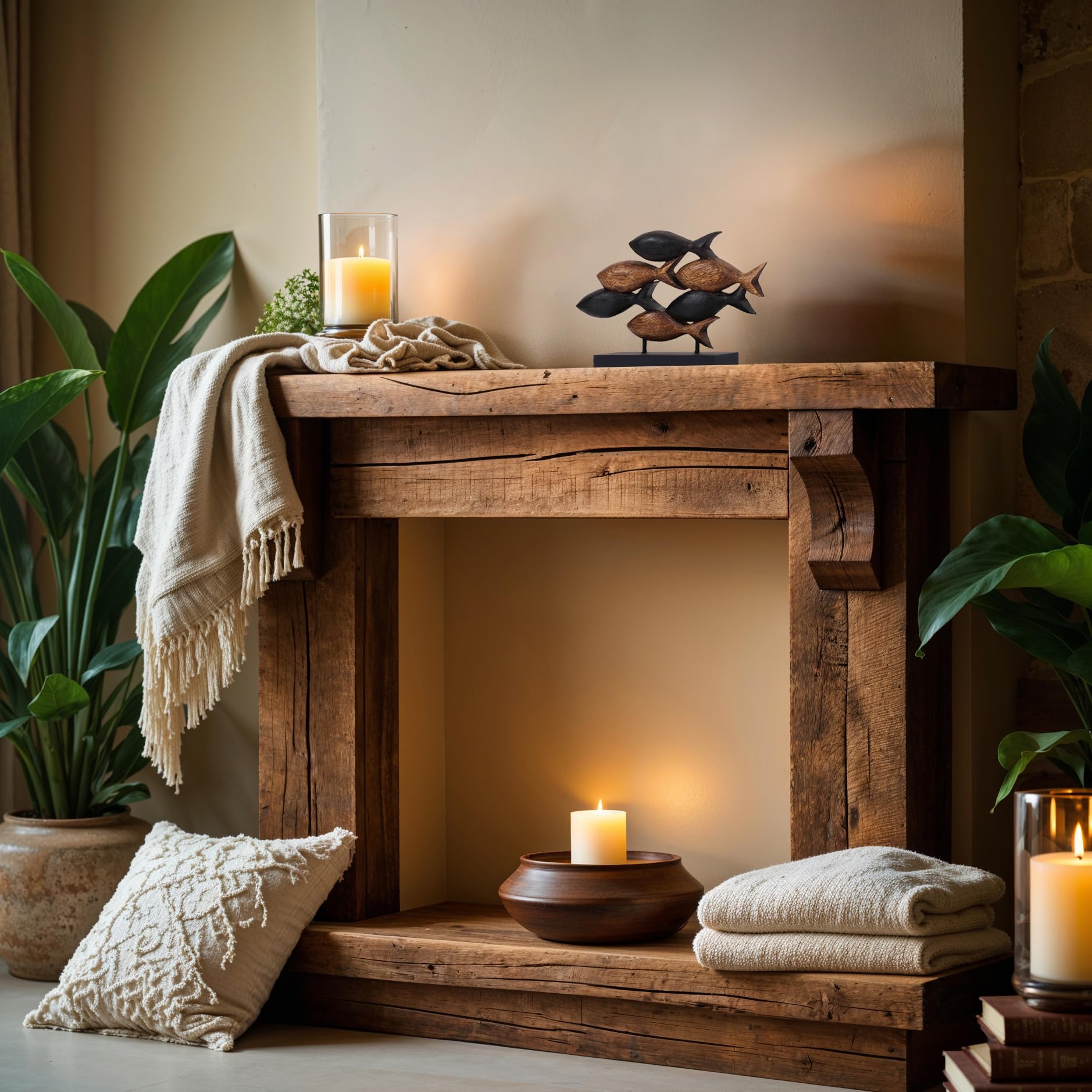Aqua Serenity – Hand-Carved Wooden Fish Sculpture, Artistic Home Décor, Gift for Mom