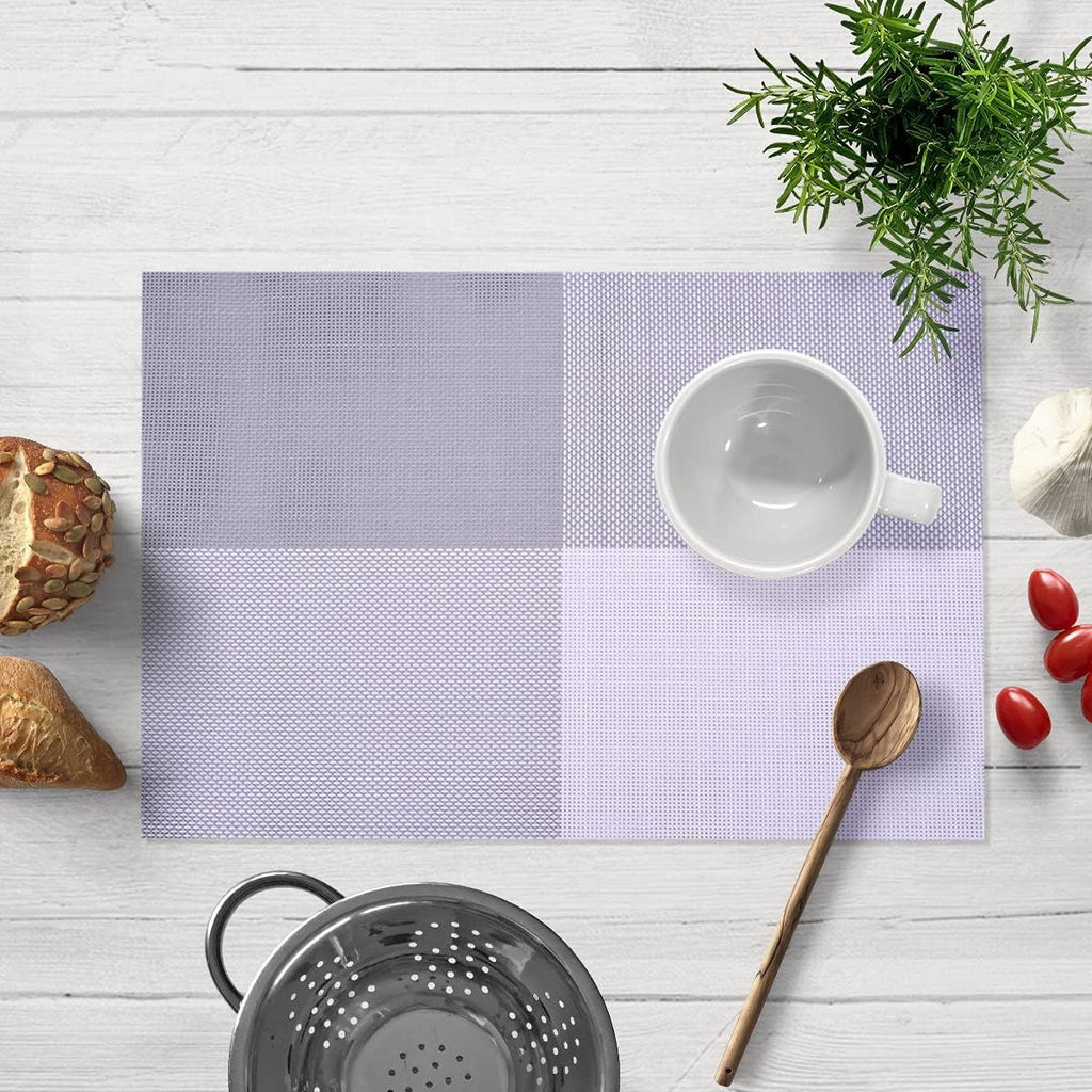Notting Hill White Gray Placemats – Washable Heat Resistant