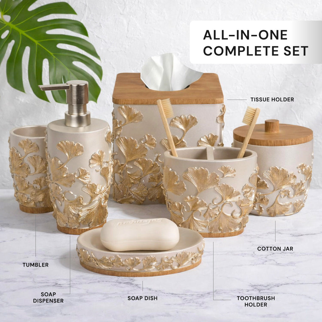 The Valencia Collection – Elegant Modern Bathroom Décor Accessories Set of 6