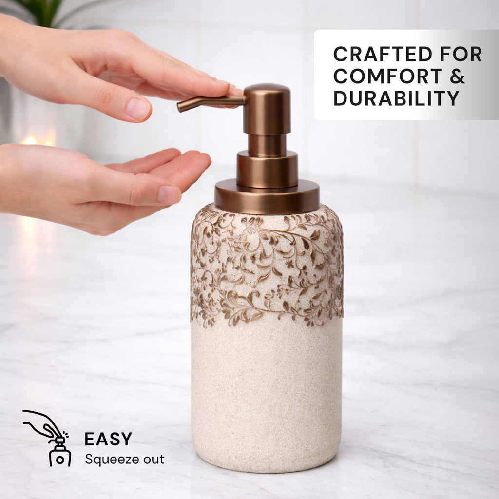 The Beige Stella Collection – Elegant Modern Bathroom Décor Accessories Set of 6