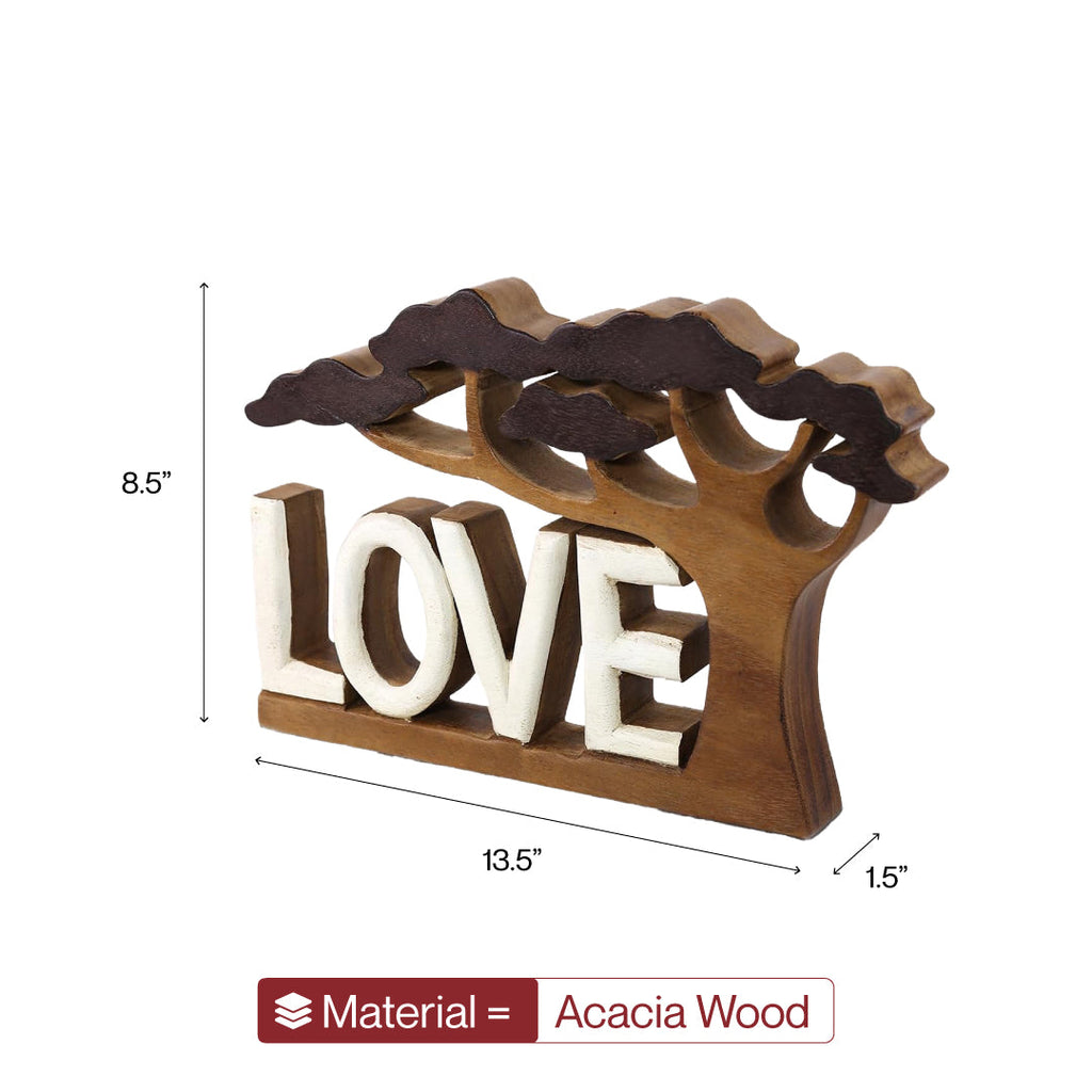 Elmija Enduring Love – Hand Carved Wooden Sculpture, Handmade Decorative Home Art