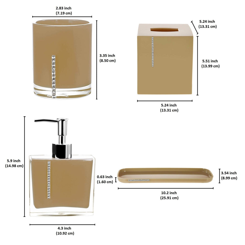 The Mcclary Collection - Elegant Modern Bathroom Décor Accessories Set of 4