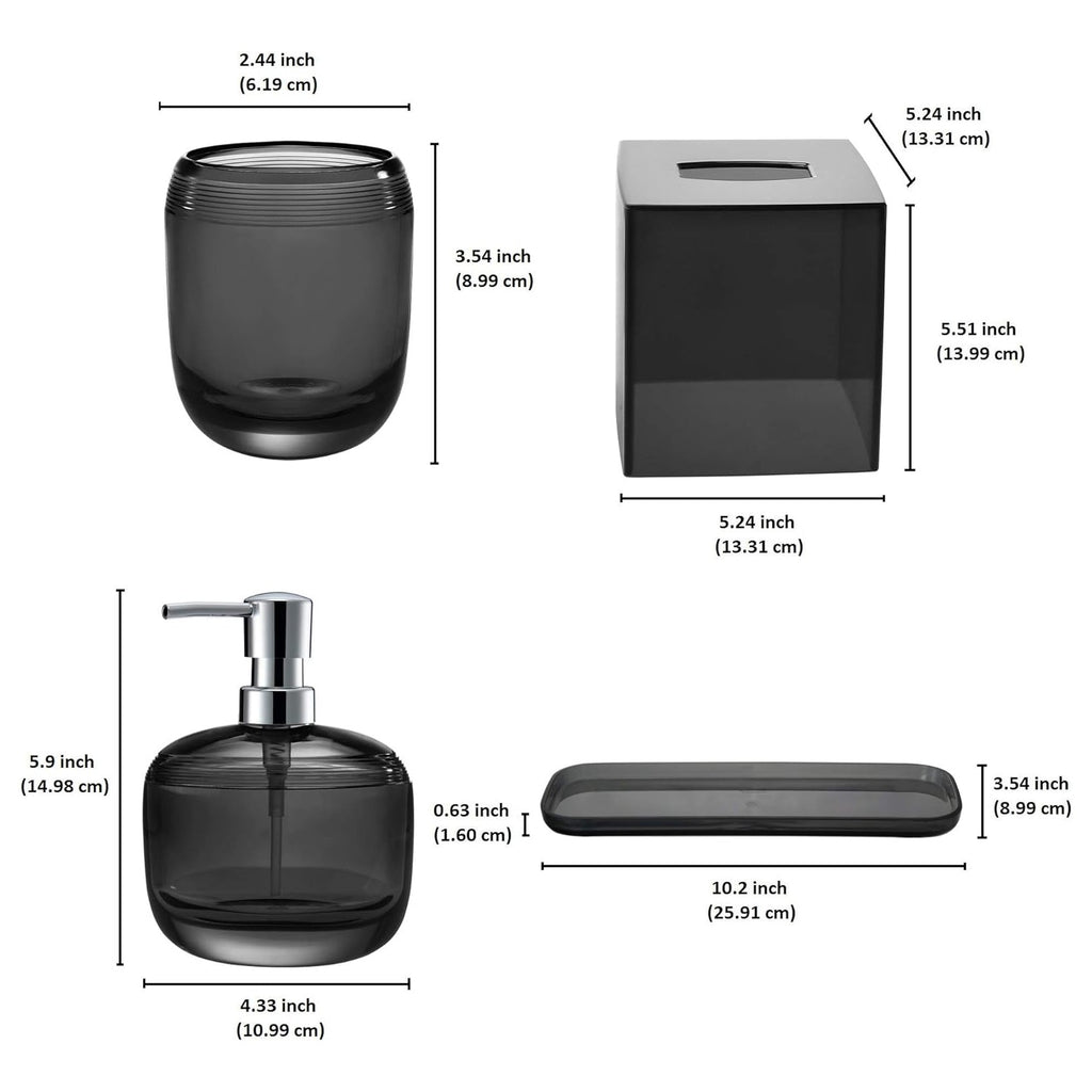 The Aurik Collection – Elegant Modern Bathroom Décor Accessories Set of 4