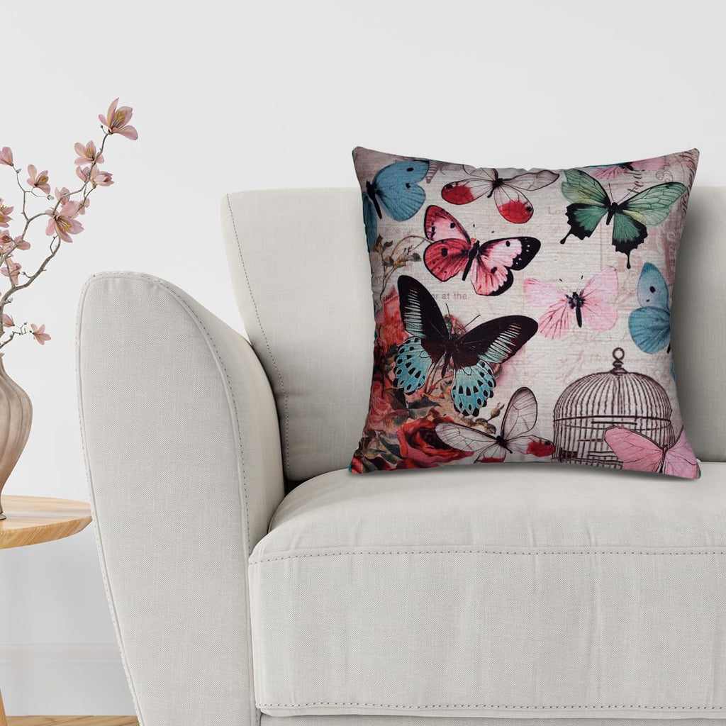 Butterfly Printed Design Throw Pillow Covers