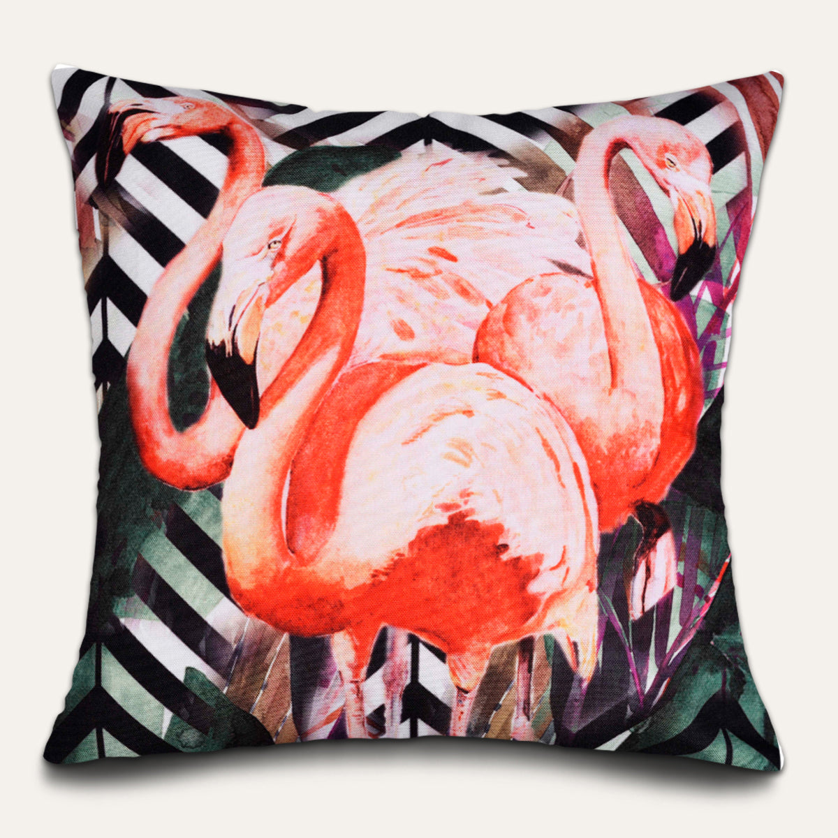 Flamingo Printed Design Throw Pillow Covers