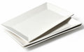AISBUGUR Ceramic Serving Platters Set of 4 Large Rectangular White 10"