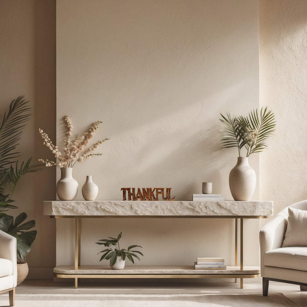 Thankful Wooden Sculpture – Hand-Carved Gift of Gratitude | Decozen Luxe, Gift for Mom