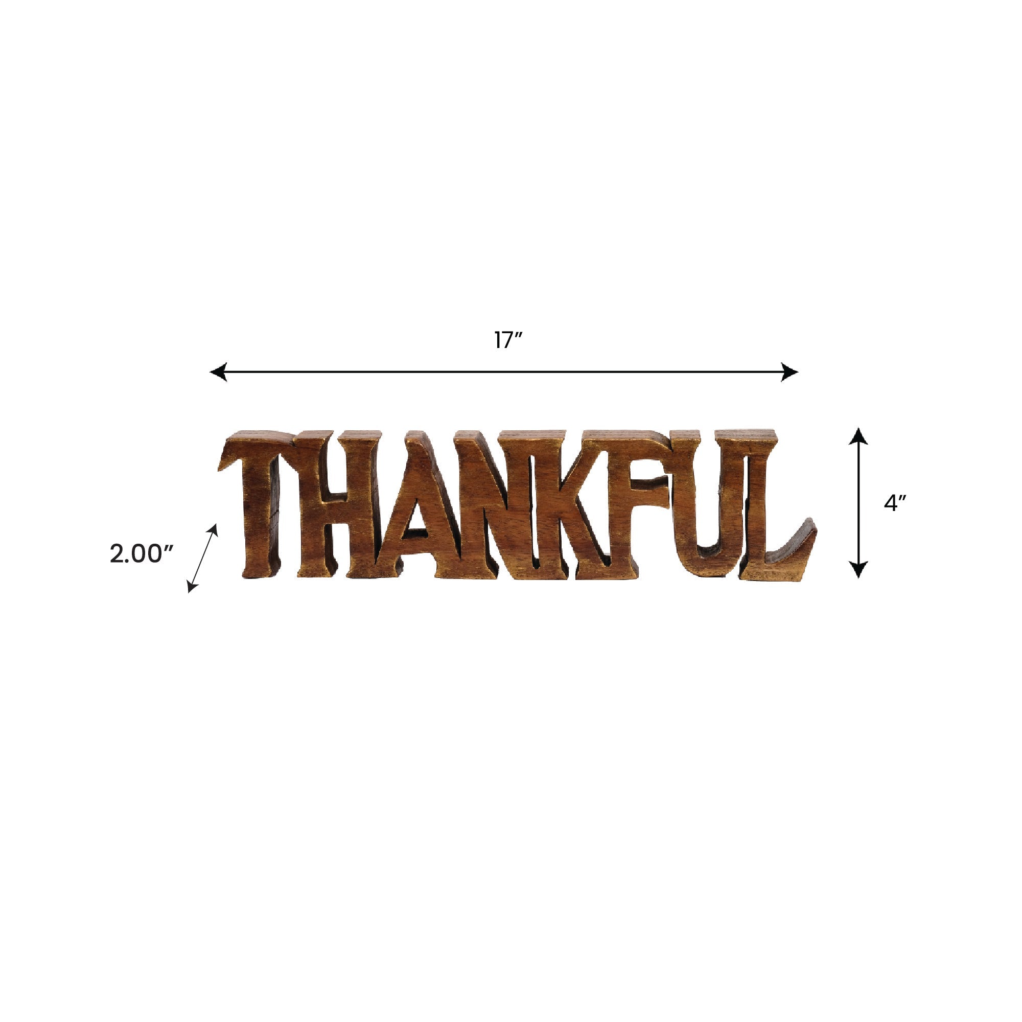 Thankful Wooden Sculpture – Hand-Carved Gift of Gratitude | Decozen Luxe, Gift for Mom