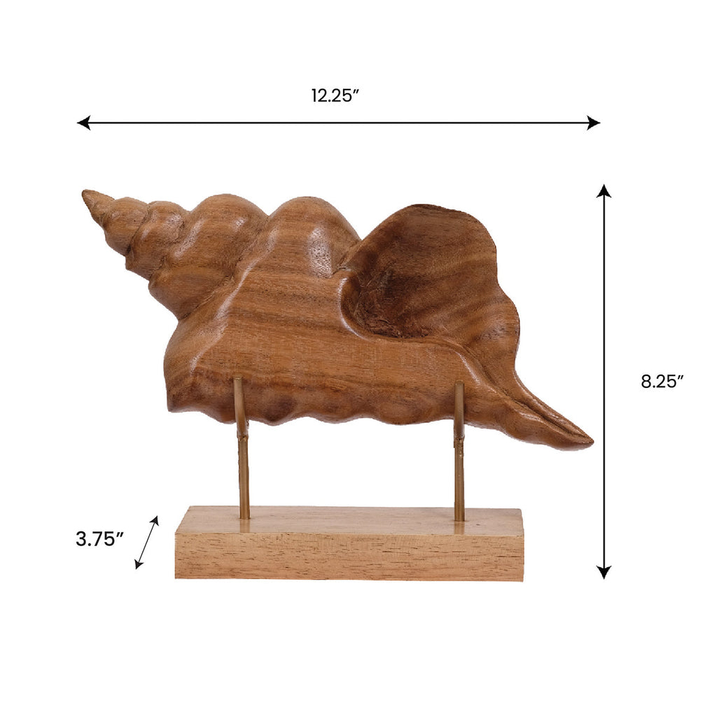 Shell Wooden Sculpture – Handmade Coastal Home Decor | Decozen Luxe, Gift for Mom