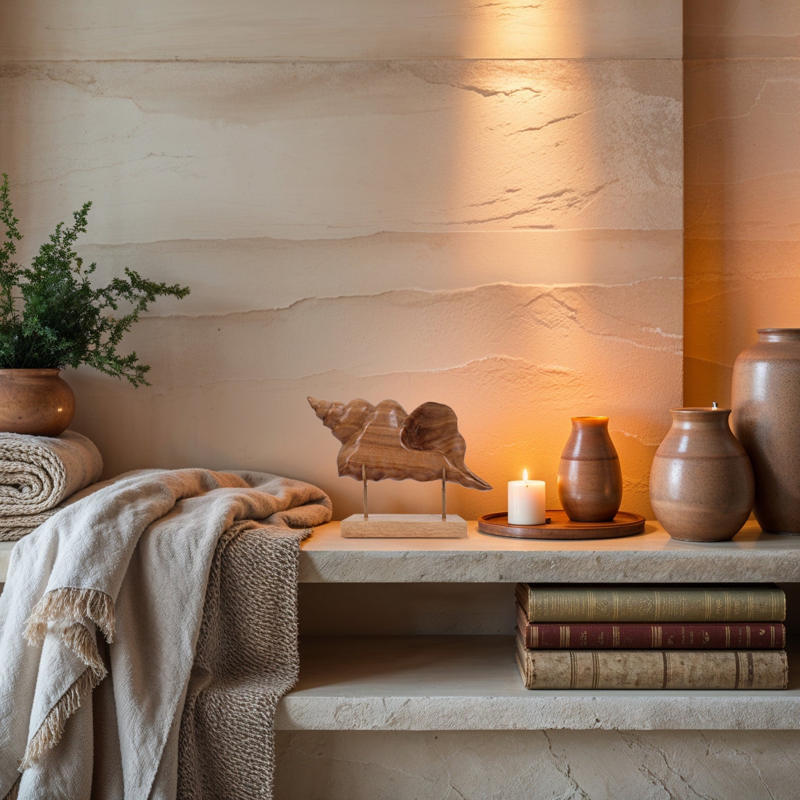 Shell Wooden Sculpture – Handmade Coastal Home Decor | Decozen Luxe, Gift for Mom