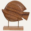 Ocean Whisper – Hand-Carved Wooden Fish Sculpture, Artistic Home Décor, Gift for Mom