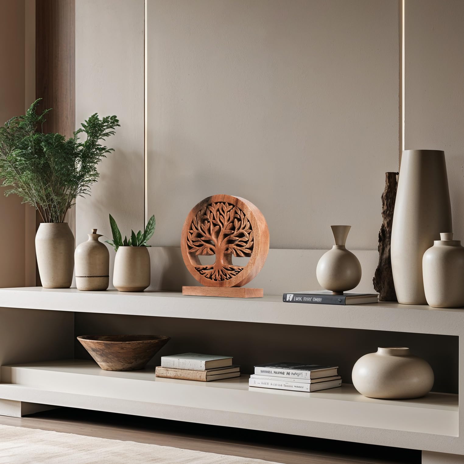 Cloverly Tree of Life Wooden Sculpture(Medium) – Handmade Decorative Art | Decozen Luxe, Gift for Mom
