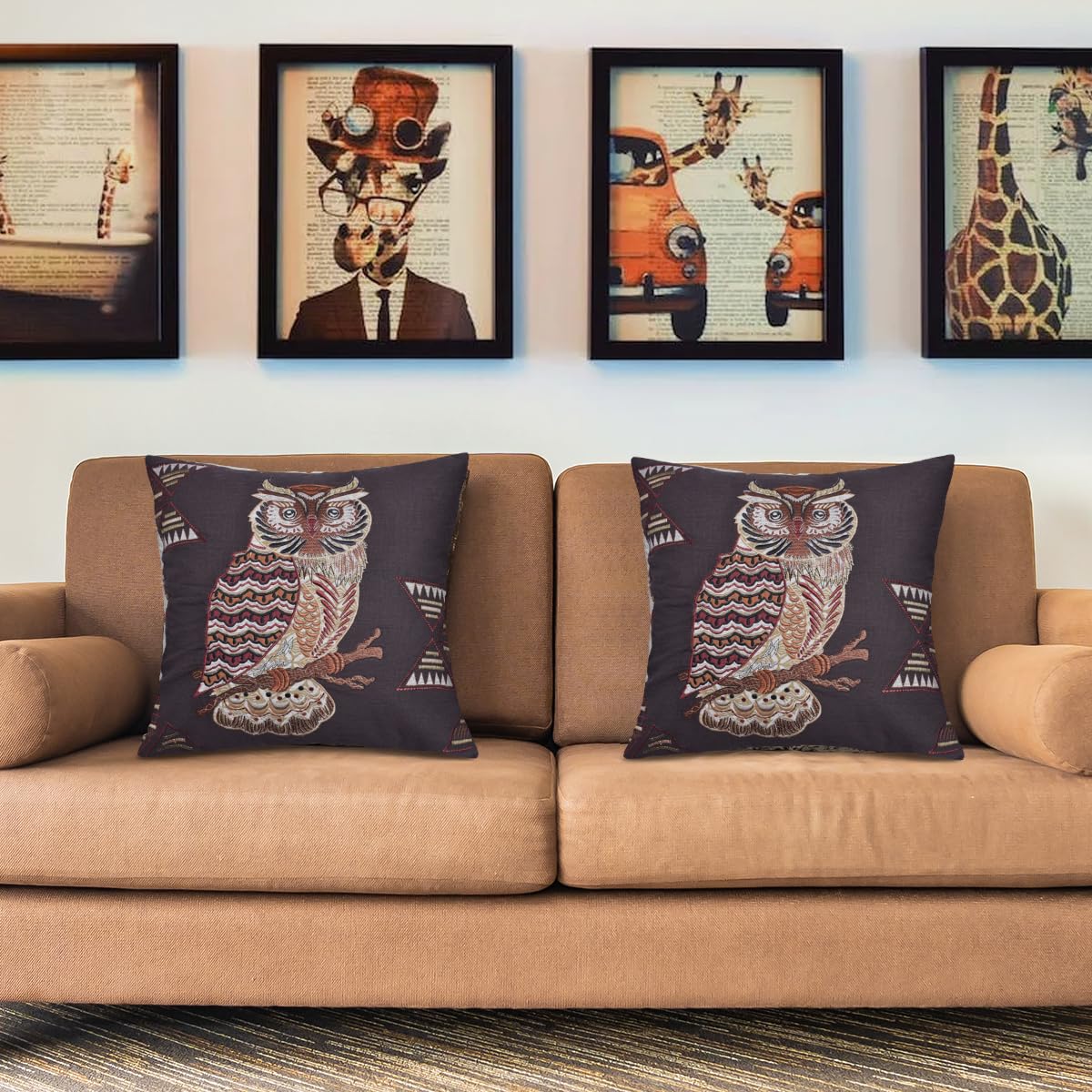 Owl Printed Design Throw Pillow Covers