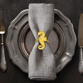 Ocean Majesty – Napkin Rings in Gold Sea Horse Design, Luxurious Decorative Dining Table Accent