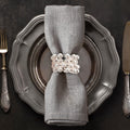 Pearl Majesty – Napkin Rings in Silver Pearl Crystal Design, Luxurious Decorative Dining Table Accent