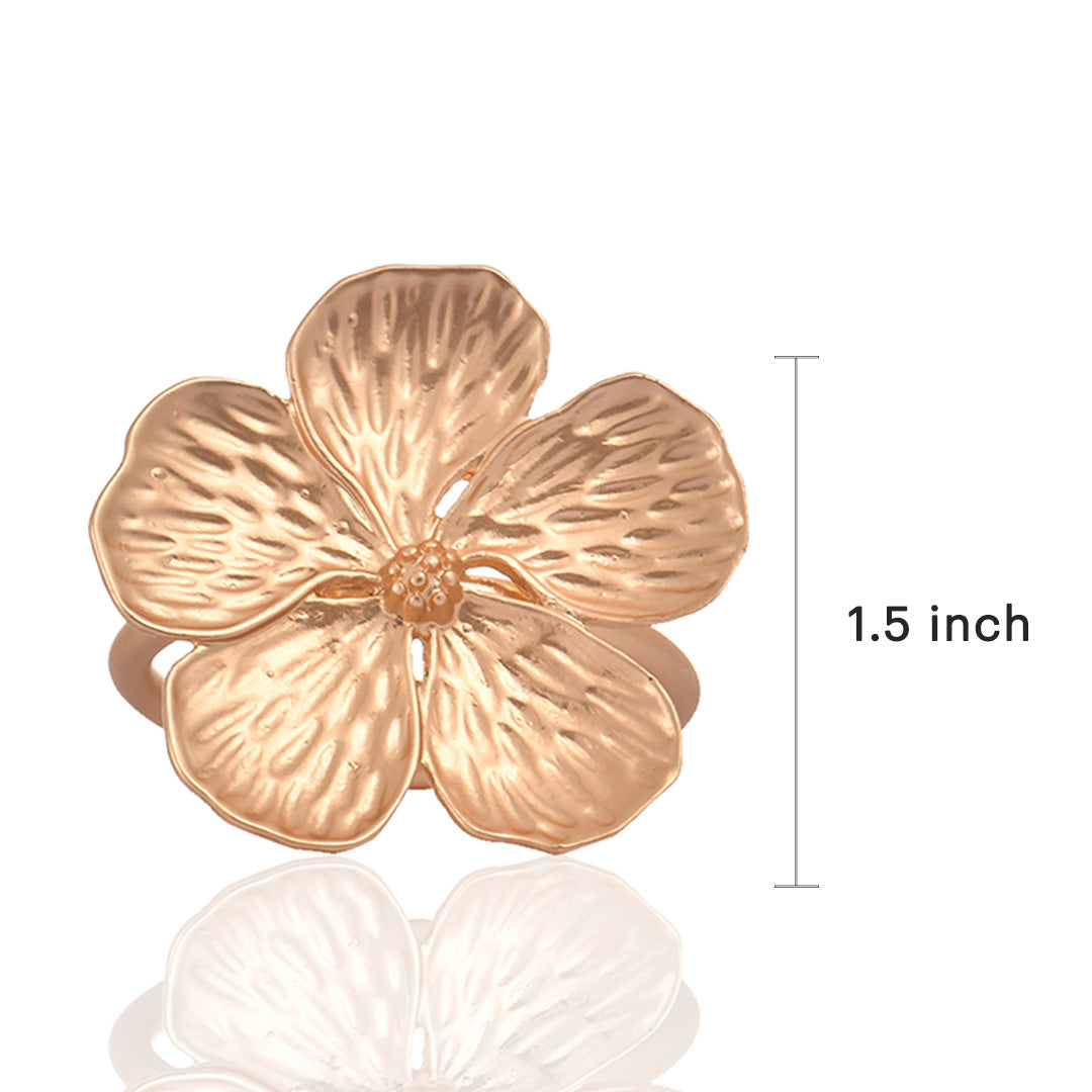 Golden Elegance – Napkin Rings in Gold Floral Design, Luxurious Decorative Dining Table Décor