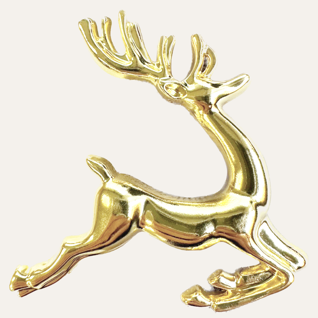 Golden Reindeer – Napkin Rings in Gold Reindeer Design, Elegant Decorative Dining Table Décor