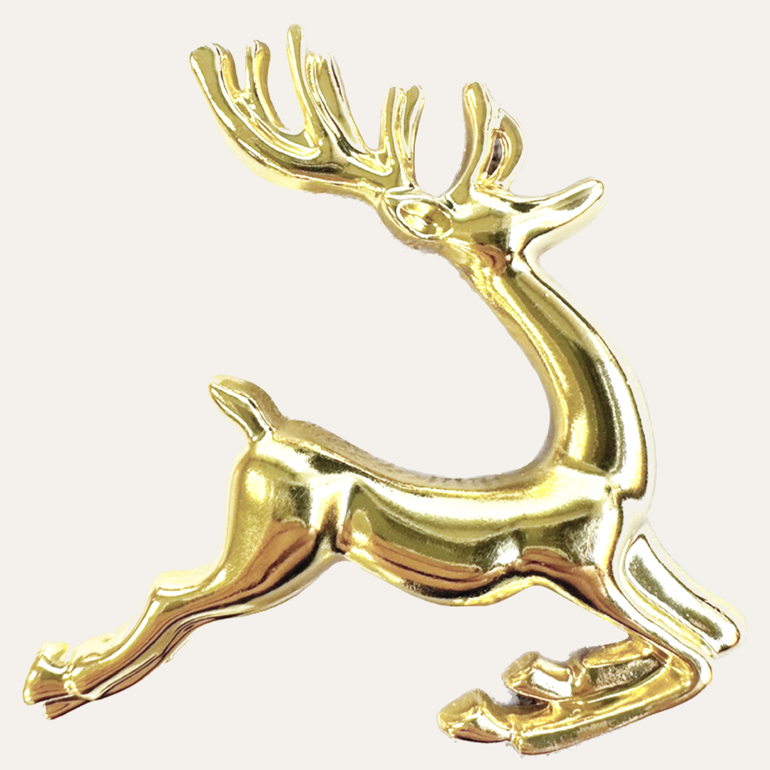 Golden Reindeer – Napkin Rings in Gold Reindeer Design, Elegant Decorative Dining Table Décor