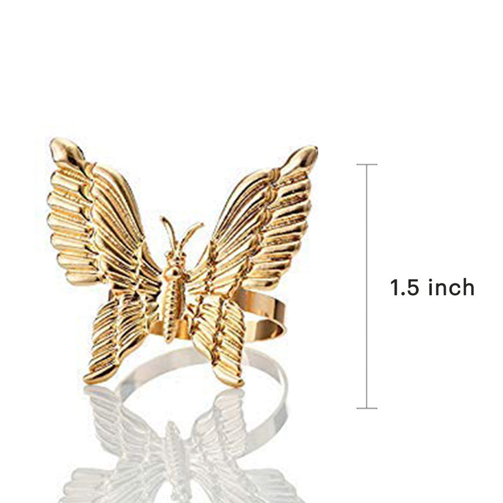 Golden Flutter – Napkin Rings in Gold Butterfly Design, Elegant Decorative Dining Table Décor